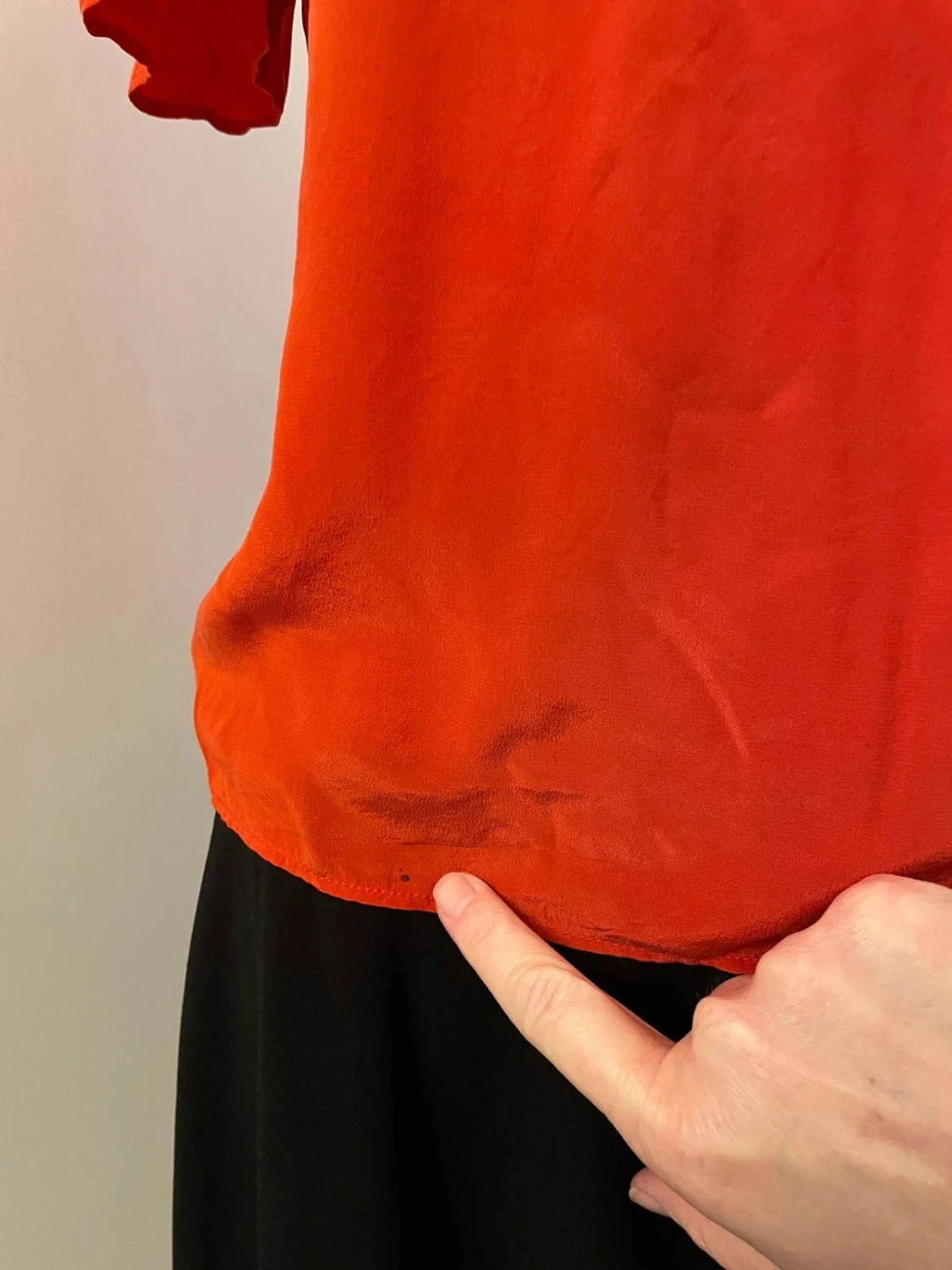 Sandro - Top coral 100% seda talla 1 detalle nudo – photo 9